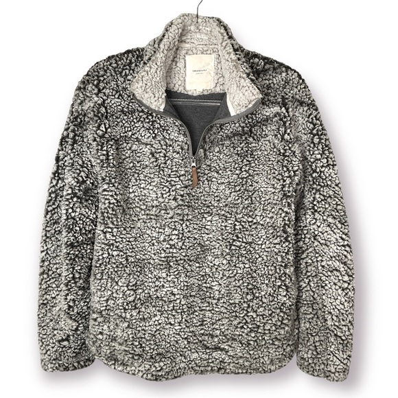 Thread & Supply Two Tone Sherpa 1/4 Zip Pullover Brown Sz M - Picture 1 of 11